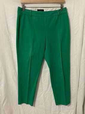 Talbots Women Size 10 Heritage Green Cropped Ankle Pant Summer Prep Classic